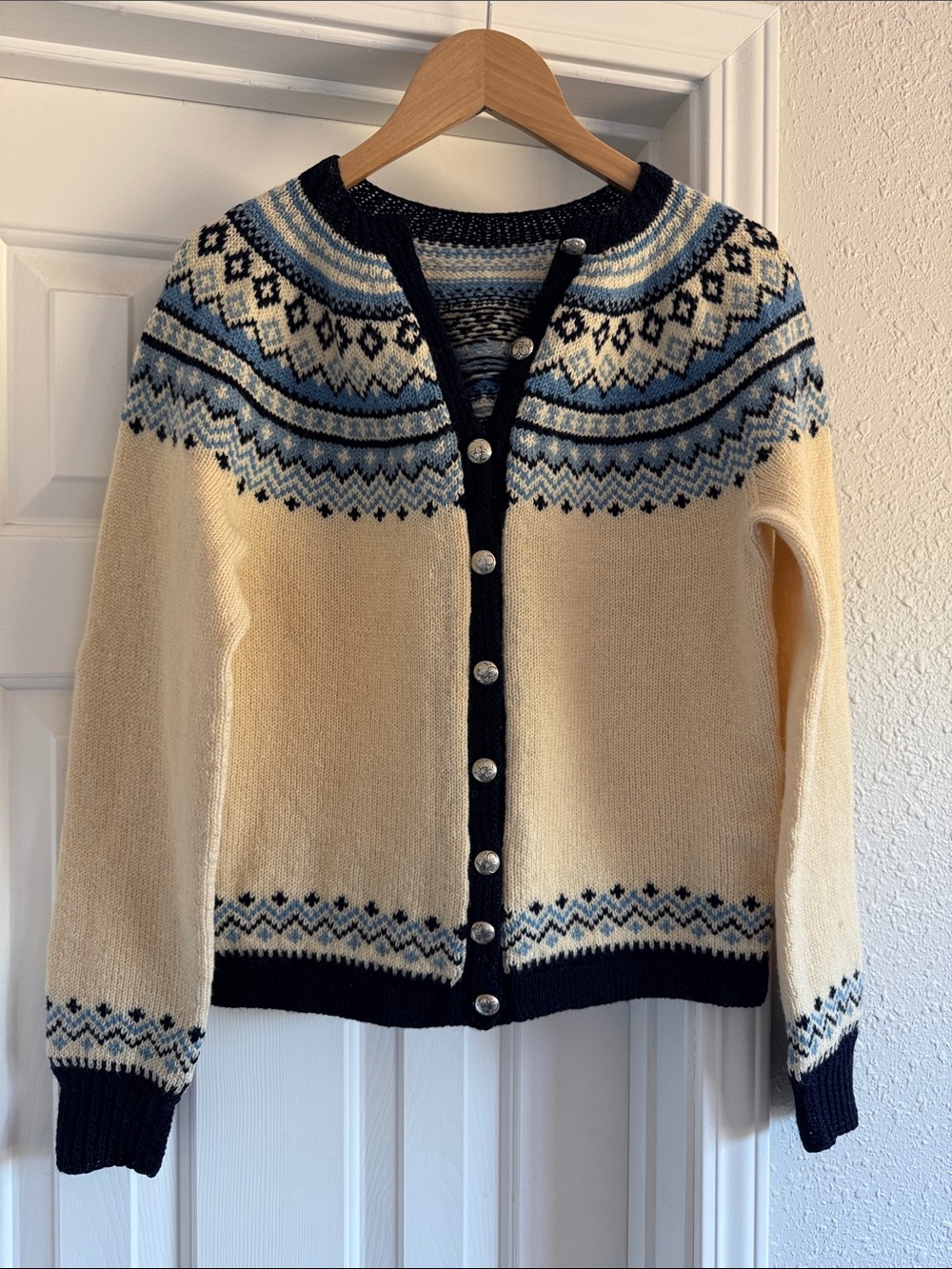 VTG Norwegian Wool Handknit Cardigan